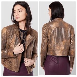 Free People vegan snakeskin jacket